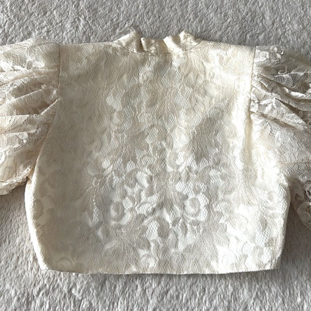 Vintage Gantos cropped lace bubble sleeve jacket - Picture 7 of 16